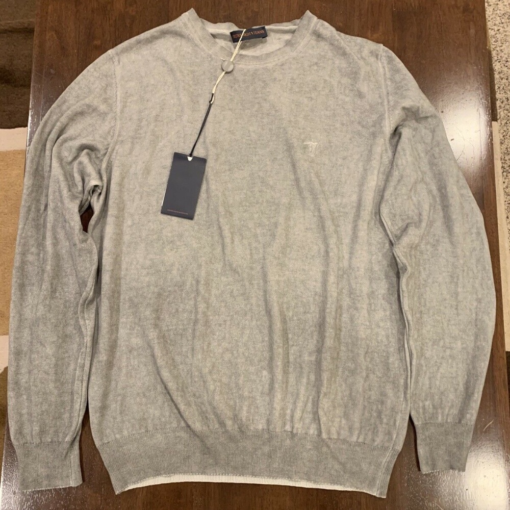 Trussardi Jeans grey men's sweater size XXL Made in Italy NWT